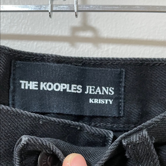 The Kooples Paris Kristy Wide leg cotton Black Denim Jeans made in Turkey As is - Picture 3 of 16